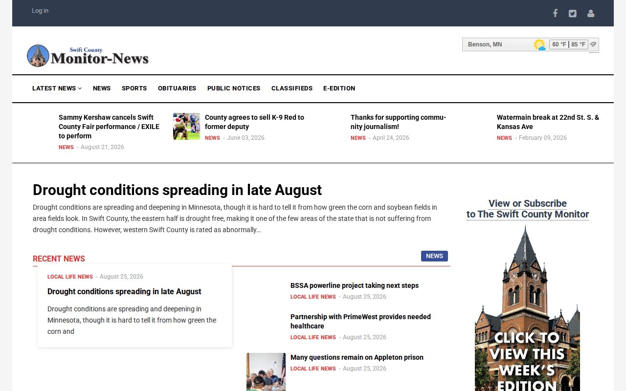 Swift County crime news source for arrest and court reporting